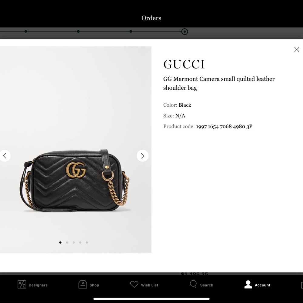 Gucci Mini Marmont Black Quilted Leather Shoulder Bag